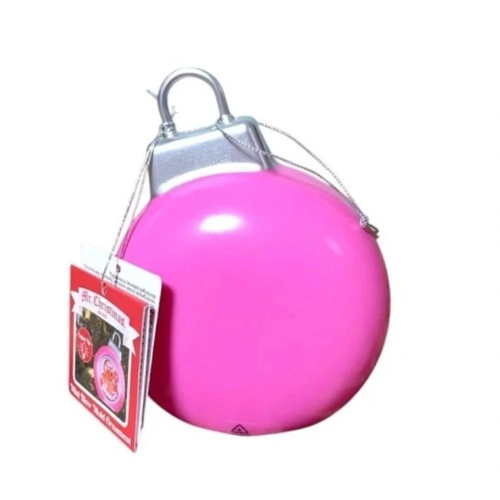 Pink Gingerbread Holiday Ornament 5” Retro Mr. Christmas Mini Blow Mold Lighted